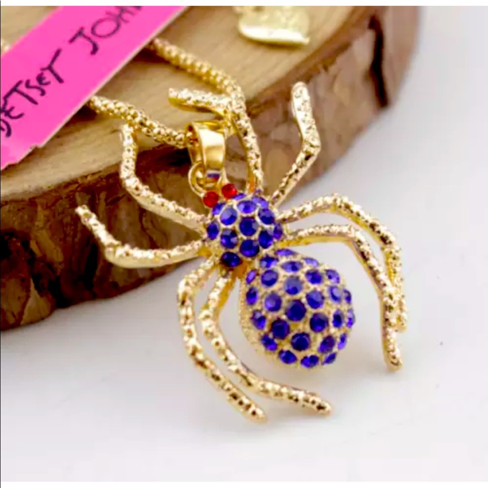 New BetseyJohnson Enamel Crystal Pendant Necklace